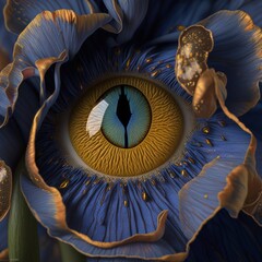 closeup shot of an iris created with generative ai