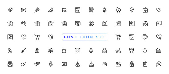 Heart vector icons. Set of heartbeat icon on isolated background. Symbol cardiogram heart logo in linear style