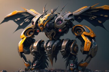 full body shot of an advanced technology robot, generative ai