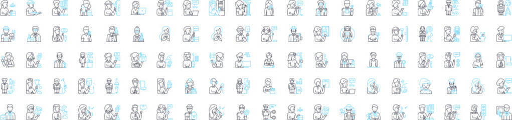 Fototapeta premium Business ideas vector line icons set. Innovation, Entrepreneurship, Franchise, Start-up, Marketing, Merger, Networking illustration outline concept symbols and signs