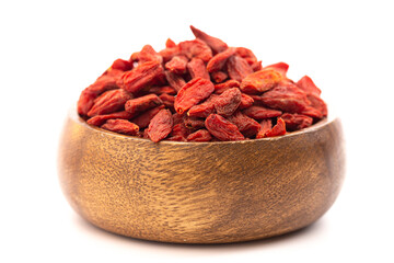 Dried Red Goji Berries Isolated on a White Background