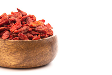 Dried Red Goji Berries Isolated on a White Background