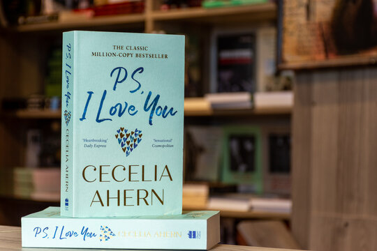 Close up Cecelia Ahern's "PS. I love you" novel in the bookshop.  