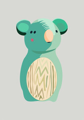 Vector cute and fantastic animal character wall arts