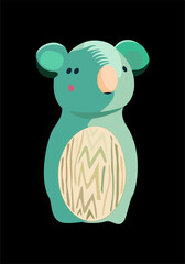 Vector cute and fantastic animal character wall arts