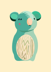 Vector cute and fantastic animal character wall arts