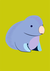 Vector cute and fantastic animal character wall arts