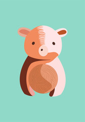 Vector cute and fantastic animal character wall arts