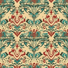 seamless damask pattern, Generative AI