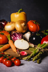 Still life with a variety of vegetables
