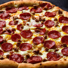 Delicious Hot Homemade Pepperoni Pizza Ready to Eat