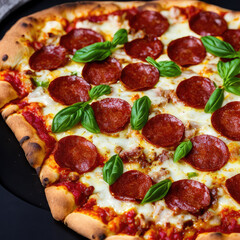 Delicious Hot Homemade Pepperoni Pizza Ready to Eat