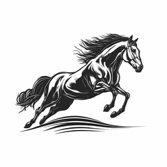 Jumping Horse Logo. Generative AI