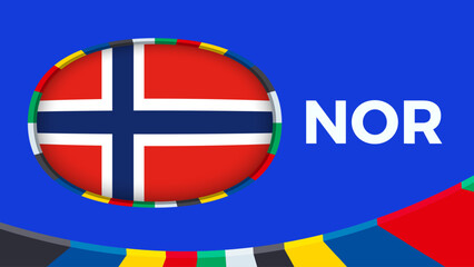Norway flag stylized for European football tournament qualification.