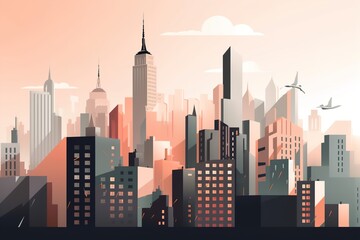 Stylish New York City Skyline Illustration