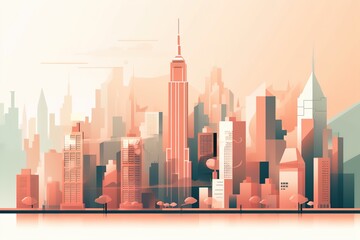 Stylish New York City Skyline Illustration