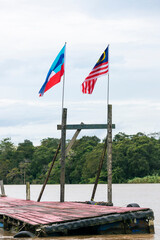 flag of sabah and malaysia in Borneo