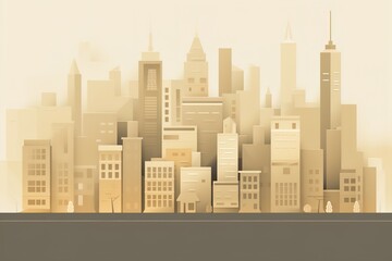 Minimalistic New York City Skyline Illustration
