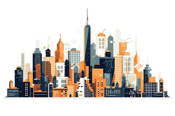 Obraz premium Minimalistic New York City Skyline Illustration 
