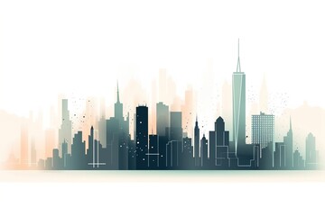 Fototapeta premium Minimalistic New York City Skyline Illustration 
