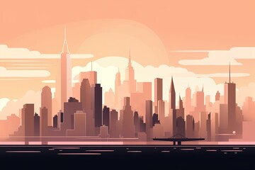 Minimalistic New York City Skyline Illustration
