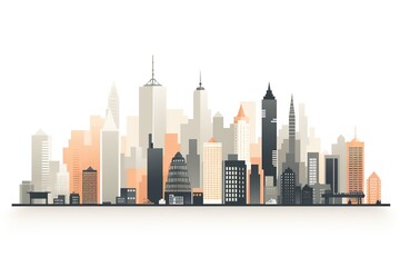 Obraz premium Minimalistic New York City Skyline Illustration 