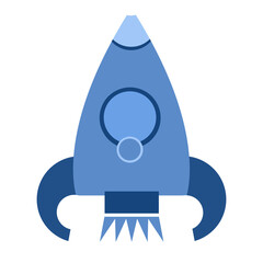 illustration of a children's rocket on a white background. Design element for printing.
