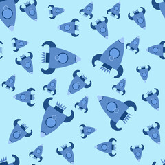 illustration seamless pattern baby rocket. design for printing on children's clothing, toys, bedding, textiles.

