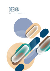 Overlapping geometric shapes and circles. Stylish trendy techno design background for business or technology presentations, internet posters or web brochure covers. Vector