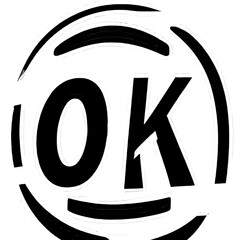 Word "OK". Lettering illustration. Generative AI
