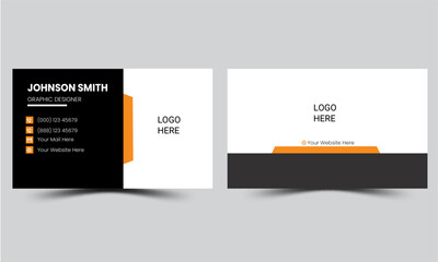  simple business card design with yellow and dark black color