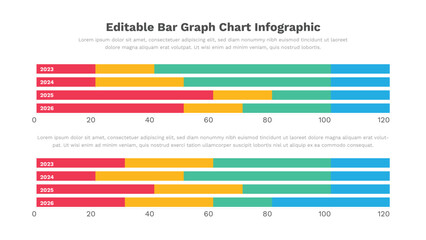 Bar chart infographic presentation template fully editable
