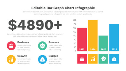 Bar chart infographic presentation template fully editable