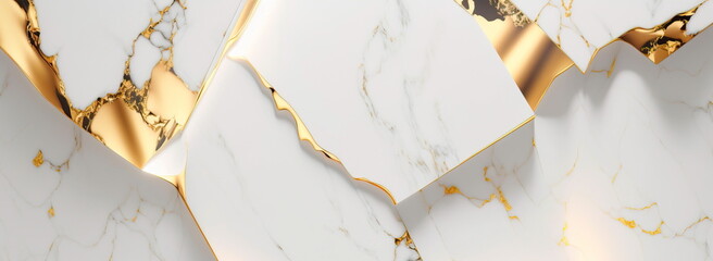 A white marble background with golden accents and a sleek design Generative AI