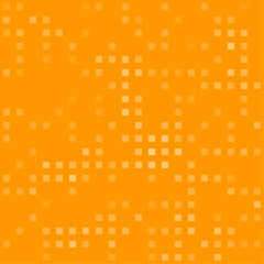 Abstract seamless geometric pattern. Mosaic background of white squares. Evenly spaced  shapes of different color. Vector illustration on orange background