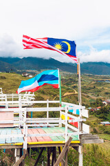 flag of Sabah and Malaysia in Borneo