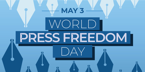 World Press Freedom Day.  Awareness celebration on the May 3. Support for Democracy. Vector illustration.