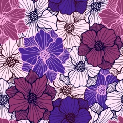 Gordijnen Bloemendesign Bright rose bloom seamless sample. Organic bouquet composition. Rose flower with  © SunwArt