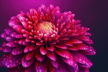  a purple flower with water droplets on it's petals.  generative ai