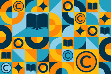 World Book and Copyright Day. April 23. Seamless geometric pattern. Template for background, banner, card, poster. Vector EPS10 illustration.