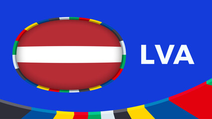 Latvia flag stylized for European football tournament qualification.
