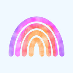 Obraz premium Watercolor hand painted cute rainbow