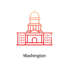 Washington con. Suitable for Web Page, Mobile App, UI, UX and GUI design.