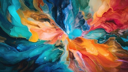 The Dance of Pigments: Experimenting with Fluid Art Techniques for Intricate Abstract Backgrounds - Generative AI