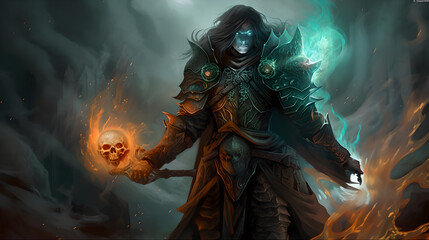 fantasy male character in a cool background (ai generated)