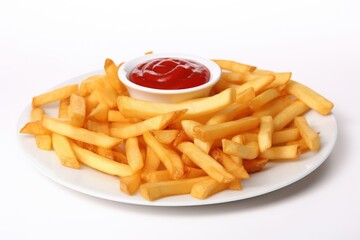 french fries with ketchup and mustard