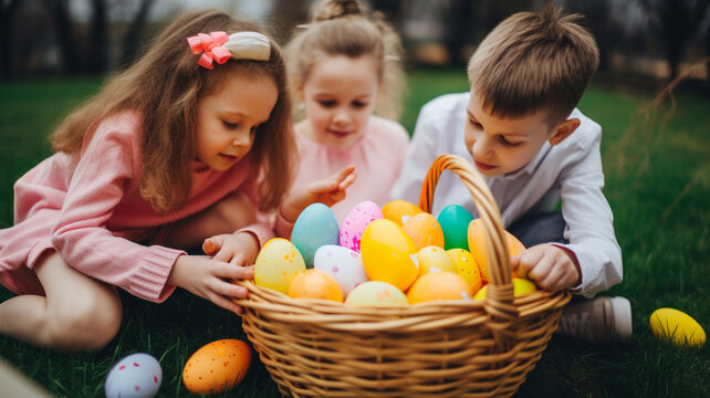 A basket of Easter eggs for the kids. 