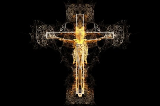 The Cross of Jesus with White Garment. Generative AI