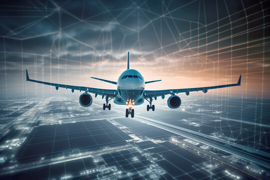 Air transport is the fastest way to move goods. They can transport anything, anywhere in the world. Air transport orders can be fulfilled quickly and on demand using aircraft. AI generated illustratio