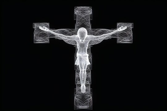 The Cross of Jesus with White Garment. Generative AI